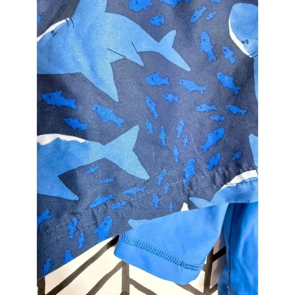 Carter’s Blue Shark Long Sleeve Rash Guard Top & Swim Trunks Baby Boys 12M 7118